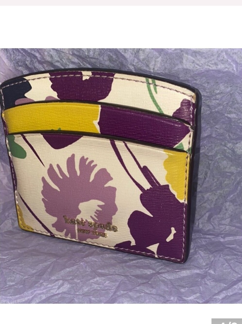 kate spade Floral Leather Card Holder, Good Condition - Picture 4 of 8
